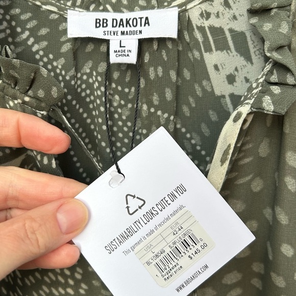 Bb Dakota Ruffled-Sleeve Tiered Midi Dress, BNWT, size Large - Picture 6 of 10